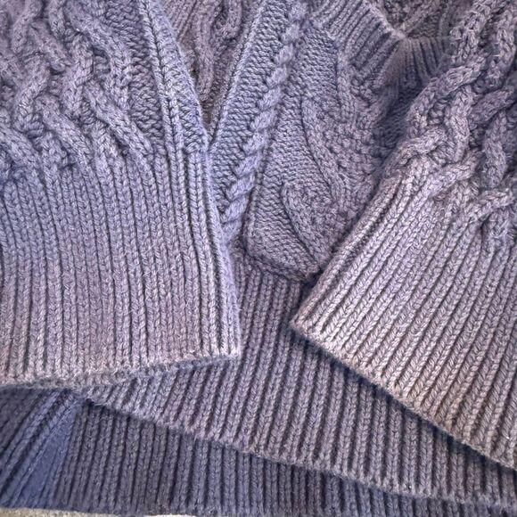 J. Crew Cotton Cable knit Shawl Collar Sweater Size L - Picture 7 of 15